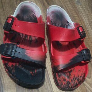 Birkenstock Men's Arizona EVA Sandals, Multi Color Red Black/White, 12US 45UK GU